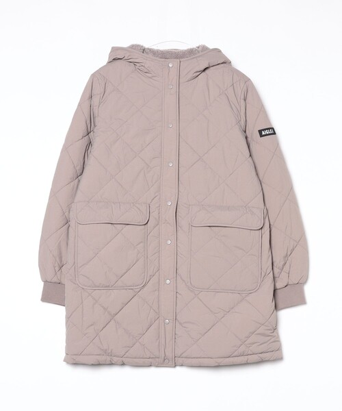 AIGLE（エーグル）の「DUPONT SORONA中綿 撥水 インサレーション リバーシブル キルティングボアジャケット（ダウンジャケット/コート・レディース・ブラック/グレー/ライトグレー・38/36/40）」の16枚目の写真