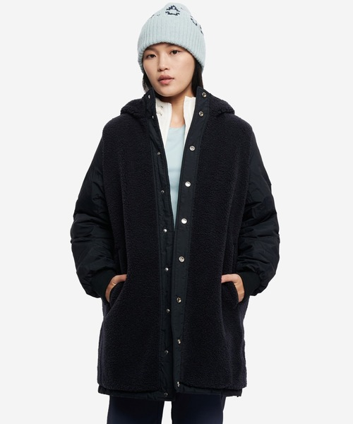 AIGLE（エーグル）の「DUPONT SORONA中綿 撥水 インサレーション リバーシブル キルティングボアジャケット（ダウンジャケット/コート・レディース・ブラック/グレー/ライトグレー・38/36/40）」の22枚目の写真