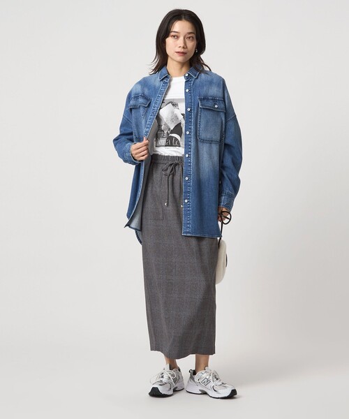 green label relaxing（グリーンレーベルリラクシング）の「［size SHORTあり］ツイードライク スカート マシンウォッシャブル 帯電防止（スカート・レディース・ナチュラル/その他1/ダークグレー・SHORT/36/38）」の18枚目の写真