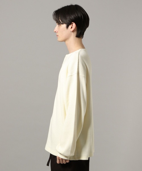 RAGEBLUE(レイジブルー)の「ワッフル/ビッグシルエットヘンリーネックロンT(Tシャツ/カットソー・メンズ・ブラック/オフホワイト・FREE)」の17枚目の写真