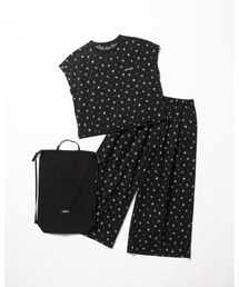 THOUSAND MILE（サウザンドマイル）の「[L's]FRENCH SLEEVE SHIRT & LONG PANTS SET NY/PU PRINT/フレンチスリーブシャツ＆ロングパンツセット プリント（セットアップ）」