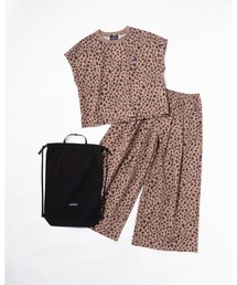 THOUSAND MILE（サウザンドマイル）の「[L's]FRENCH SLEEVE SHIRT & LONG PANTS SET NY/PU PRINT/フレンチスリーブシャツ＆ロングパンツセット プリント（セットアップ）」