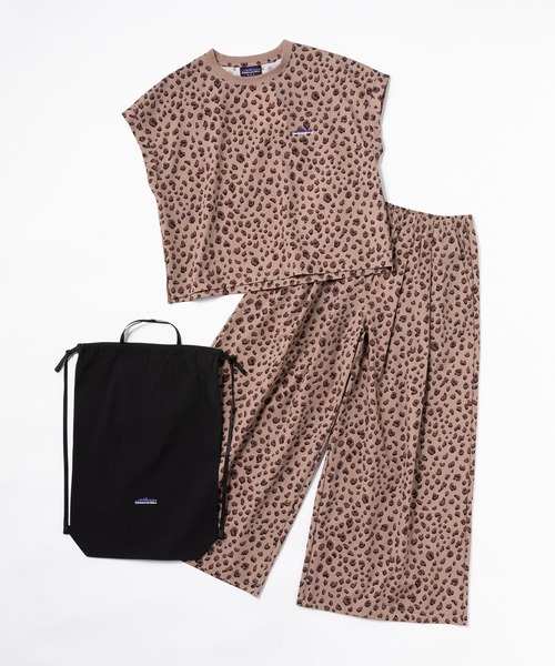 THOUSAND MILE（サウザンドマイル）の「[L's]FRENCH SLEEVE SHIRT & LONG PANTS SET NY/PU PRINT/フレンチスリーブシャツ＆ロングパンツセット プリント（セットアップ・レディース・レオパード/ブラック系その他/ブラウン系その他・FREE）」の3枚目の写真