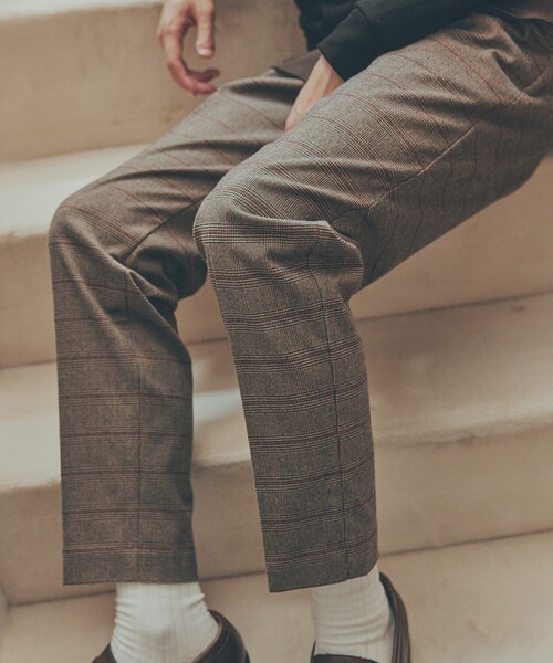 COMME CA ISM（コムサイズム）の「【スマートベーシックパンツ】両面起毛ストレッチツイル チェック  テーパードスラックス（スラックス・メンズ・チャコール/ブラウン・X-LARGE/LARGE/MEDIUM/SMALL）」の11枚目の写真