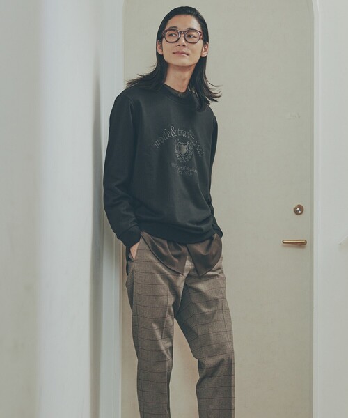 COMME CA ISM（コムサイズム）の「【スマートベーシックパンツ】両面起毛ストレッチツイル チェック  テーパードスラックス（スラックス・メンズ・チャコール/ブラウン・X-LARGE/LARGE/MEDIUM/SMALL）」の12枚目の写真