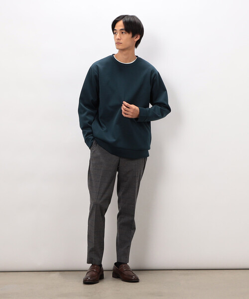 COMME CA ISM（コムサイズム）の「【スマートベーシックパンツ】両面起毛ストレッチツイル チェック  テーパードスラックス（スラックス・メンズ・チャコール/ブラウン・X-LARGE/LARGE/MEDIUM/SMALL）」の16枚目の写真