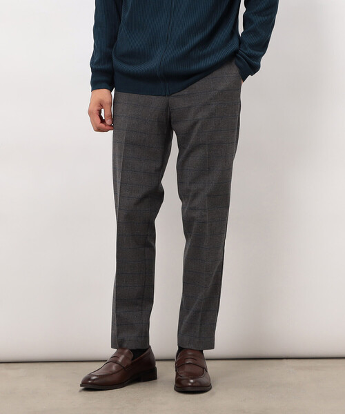 COMME CA ISM（コムサイズム）の「【スマートベーシックパンツ】両面起毛ストレッチツイル チェック  テーパードスラックス（スラックス・メンズ・チャコール/ブラウン・X-LARGE/LARGE/MEDIUM/SMALL）」の17枚目の写真