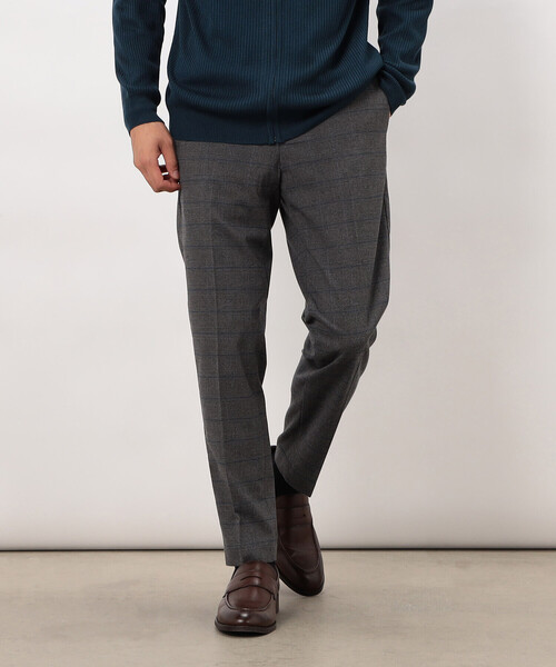 COMME CA ISM（コムサイズム）の「【スマートベーシックパンツ】両面起毛ストレッチツイル チェック  テーパードスラックス（スラックス・メンズ・チャコール/ブラウン・X-LARGE/LARGE/MEDIUM/SMALL）」の18枚目の写真