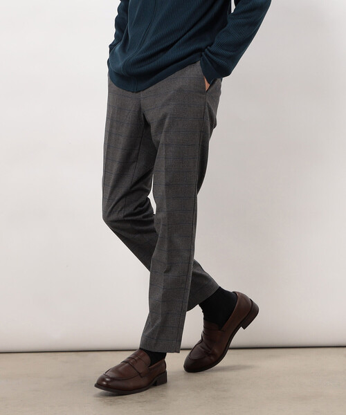 COMME CA ISM（コムサイズム）の「【スマートベーシックパンツ】両面起毛ストレッチツイル チェック  テーパードスラックス（スラックス・メンズ・チャコール/ブラウン・X-LARGE/LARGE/MEDIUM/SMALL）」の19枚目の写真