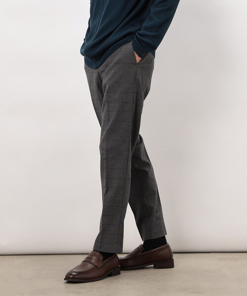 COMME CA ISM（コムサイズム）の「【スマートベーシックパンツ】両面起毛ストレッチツイル チェック  テーパードスラックス（スラックス・メンズ・チャコール/ブラウン・X-LARGE/LARGE/MEDIUM/SMALL）」の20枚目の写真