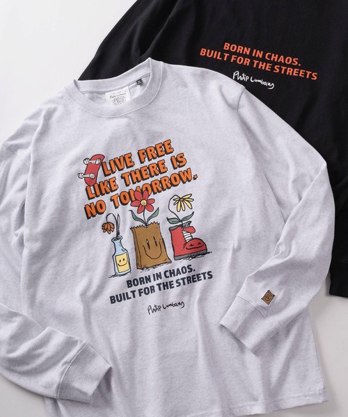 Philip Lumbang(フィリップランバン)の「【75】【Philip Lumbang/フィリップ・ランバン】グラフィックプリント ロングスリーブTシャツ(Tシャツ/カットソー・メンズ・ホワイト/ブラウン/ブラック/チャコールグレー/グレー・M/L/XL)」の5枚目の写真