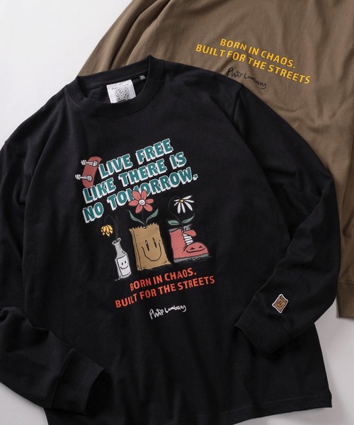 Philip Lumbang(フィリップランバン)の「【75】【Philip Lumbang/フィリップ・ランバン】グラフィックプリント ロングスリーブTシャツ(Tシャツ/カットソー・メンズ・ホワイト/ブラウン/ブラック/チャコールグレー/グレー・M/L/XL)」の3枚目の写真