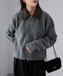 Riberry | 襟切替えダブルジップニット(ニット/セーター)