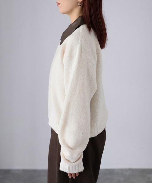 Riberry（リベリー）の「襟切替えダブルジップニット（ニット/セーター・レディース・グレー/ブラック/アイボリー・FREE）」の17枚目の写真