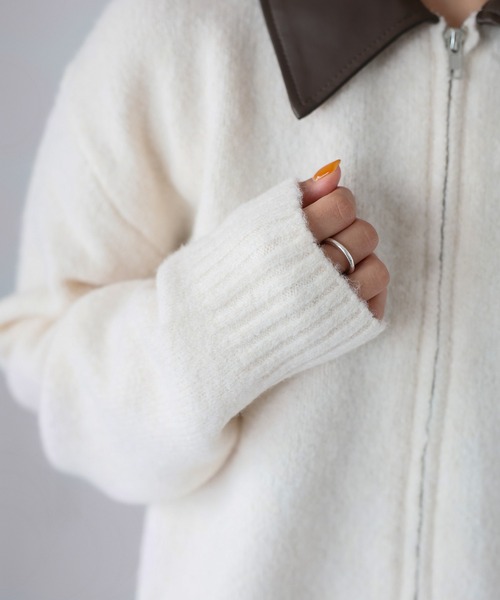 Riberry（リベリー）の「襟切替えダブルジップニット（ニット/セーター・レディース・グレー/ブラック/アイボリー・FREE）」の19枚目の写真