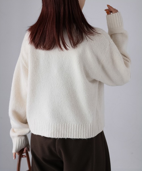 Riberry（リベリー）の「襟切替えダブルジップニット（ニット/セーター・レディース・グレー/ブラック/アイボリー・FREE）」の15枚目の写真