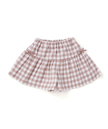 cheer　ギンガムチェック　ギャザーキュロット ギンガムチェックのキュロットスカート 黒 90cm | baby ba-ba