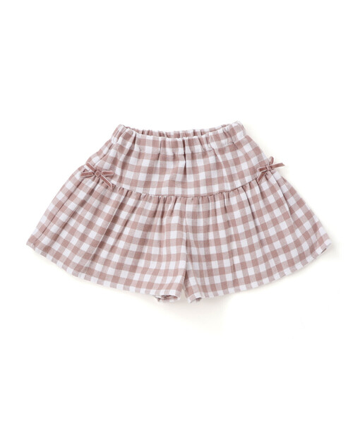 BeBe(ベベ)の「【お揃い】ネルギンガムチェックギャザーキュロットパンツ(80~100cm)(その他ベビーウェア・キッズ・ブラック系その他/ピンク系その他・90cm/100cm/80cm)」の7枚目の写真