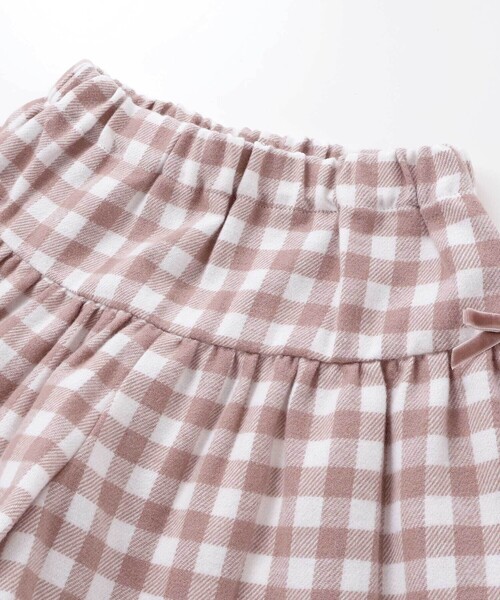 BeBe(ベベ)の「【お揃い】ネルギンガムチェックギャザーキュロットパンツ(80~100cm)(その他ベビーウェア・キッズ・ブラック系その他/ピンク系その他・90cm/100cm/80cm)」の9枚目の写真
