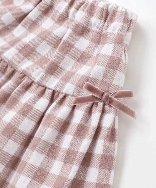 BeBe(ベベ)の「【お揃い】ネルギンガムチェックギャザーキュロットパンツ(80~100cm)(その他ベビーウェア・キッズ・ブラック系その他/ピンク系その他・90cm/100cm/80cm)」の10枚目の写真