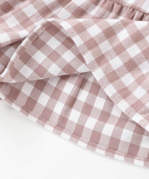 BeBe(ベベ)の「【お揃い】ネルギンガムチェックギャザーキュロットパンツ(80~100cm)(その他ベビーウェア・キッズ・ブラック系その他/ピンク系その他・90cm/100cm/80cm)」の11枚目の写真
