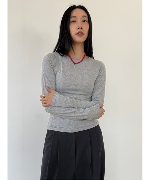 Didot.showroom(ディドット ショールーム)の「キボンロンT(Tシャツ/カットソー・レディース・レッド/ミント/アイボリー/ブラック/グレー・FREE)」の3枚目の写真