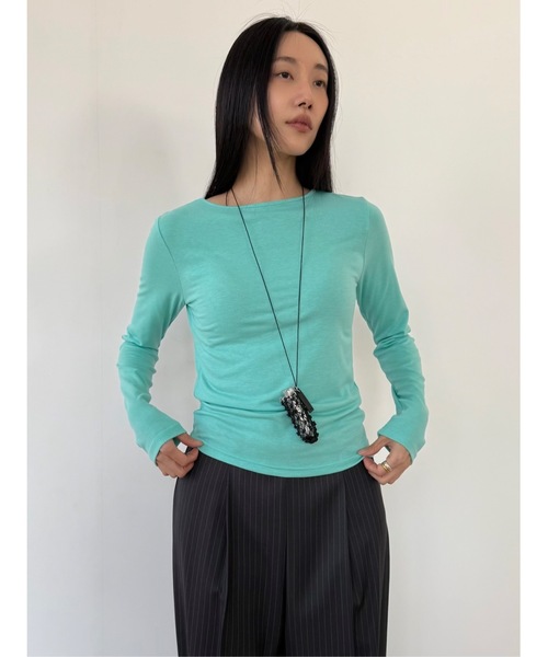 Didot.showroom(ディドット ショールーム)の「キボンロンT(Tシャツ/カットソー・レディース・レッド/ミント/アイボリー/ブラック/グレー・FREE)」の4枚目の写真
