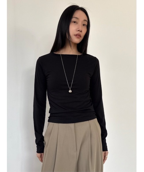 Didot.showroom(ディドット ショールーム)の「キボンロンT(Tシャツ/カットソー・レディース・レッド/ミント/アイボリー/ブラック/グレー・FREE)」の1枚目の写真