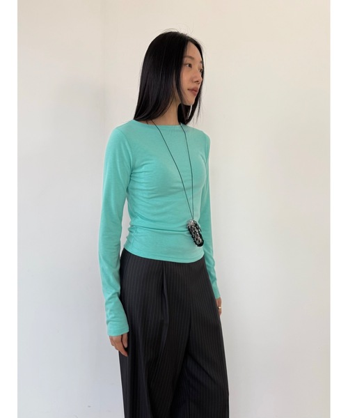 Didot.showroom(ディドット ショールーム)の「キボンロンT(Tシャツ/カットソー・レディース・レッド/ミント/アイボリー/ブラック/グレー・FREE)」の18枚目の写真