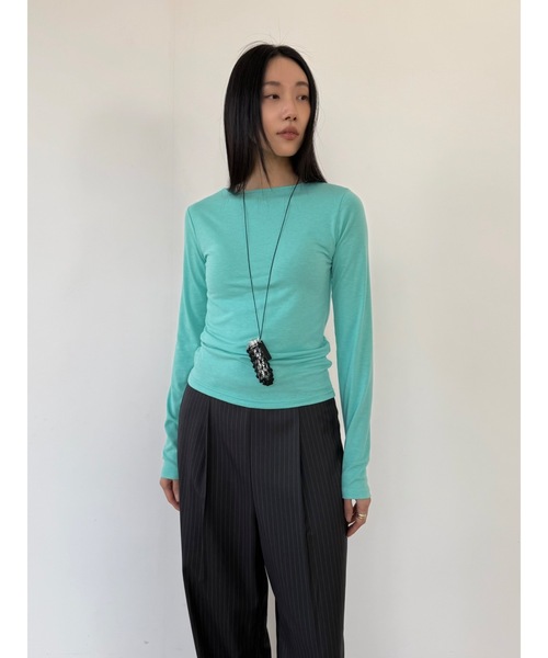 Didot.showroom(ディドット ショールーム)の「キボンロンT(Tシャツ/カットソー・レディース・レッド/ミント/アイボリー/ブラック/グレー・FREE)」の16枚目の写真