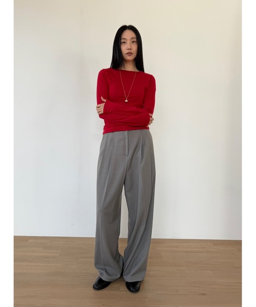 Didot.showroom(ディドット ショールーム)の「キボンロンT(Tシャツ/カットソー・レディース・レッド/ミント/アイボリー/ブラック/グレー・FREE)」の21枚目の写真