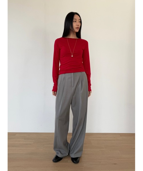 Didot.showroom(ディドット ショールーム)の「キボンロンT(Tシャツ/カットソー・レディース・レッド/ミント/アイボリー/ブラック/グレー・FREE)」の20枚目の写真