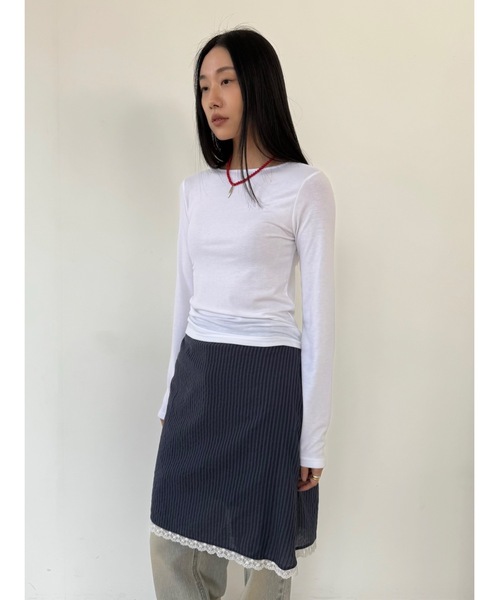 Didot.showroom(ディドット ショールーム)の「キボンロンT(Tシャツ/カットソー・レディース・レッド/ミント/アイボリー/ブラック/グレー・FREE)」の9枚目の写真
