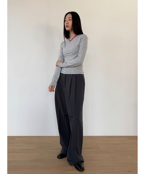 Didot.showroom(ディドット ショールーム)の「キボンロンT(Tシャツ/カットソー・レディース・レッド/ミント/アイボリー/ブラック/グレー・FREE)」の14枚目の写真