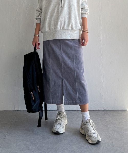 LBC（エルビーシー）の「コーデュロイベイカーIラインスカート（スカート・レディース・オフホワイト/ブルー系その他/キャメル/チャコール・M/L）」の6枚目の写真