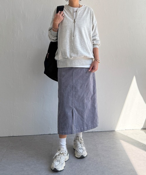 LBC（エルビーシー）の「コーデュロイベイカーIラインスカート（スカート・レディース・オフホワイト/ブルー系その他/キャメル/チャコール・M/L）」の5枚目の写真