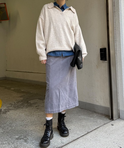 LBC（エルビーシー）の「コーデュロイベイカーIラインスカート（スカート・レディース・オフホワイト/ブルー系その他/キャメル/チャコール・M/L）」の22枚目の写真