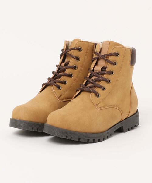 HEAL ME（ヒールミー）の「heal me ヒールミー レディース マウンテンブーツ【耐水/幅広3E/滑りにくい/暖か裏起毛】レースアップ カジュアル ウィンターシューズ 225401（ブーツ・レディース・キャメル/ダークブラウン/ブラック・23.0cm/23.5cm/24.0cm/24.5cm/25.0cm/25.5cm/22.5cm）」の3枚目の写真