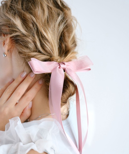 オーガンジーリボンヘアゴム ティンカーベル 再販】オーガンジーリボンヘアゴム ティンカーベル