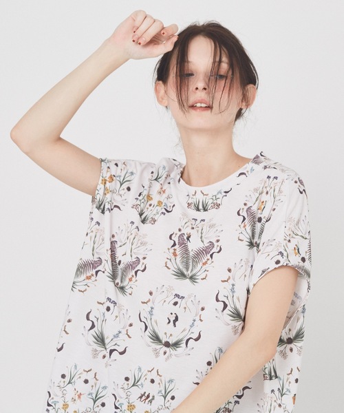 BEDSIDEDRAMA(ベットサイドドラマ)の「Dance In The Garden Tee(Tシャツ/カットソー・レディース・ナチュラル/ブラック・1)」の2枚目の写真