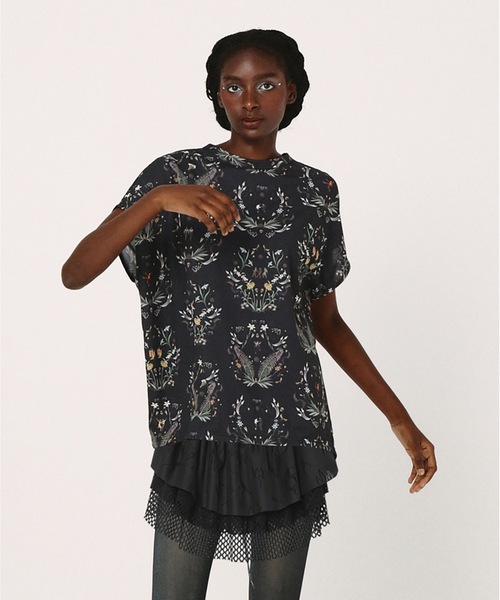 BEDSIDEDRAMA(ベットサイドドラマ)の「Dance In The Garden Tee(Tシャツ/カットソー・レディース・ナチュラル/ブラック・1)」の1枚目の写真