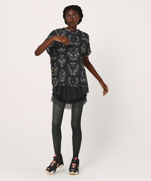 BEDSIDEDRAMA(ベットサイドドラマ)の「Dance In The Garden Tee(Tシャツ/カットソー・レディース・ナチュラル/ブラック・1)」の4枚目の写真