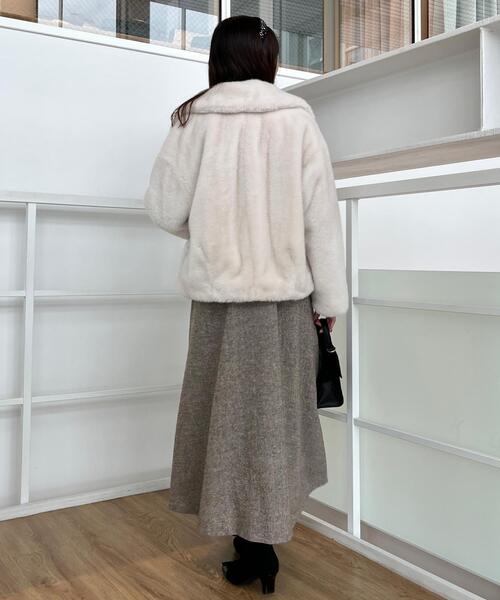 couture brooch（クチュールブローチ）の「【ふわふわ・上品】ミンクフェイクファーアウター（ブルゾン・レディース・ブラウン系/ダークブラウン/アイボリー・38/40）」の22枚目の写真