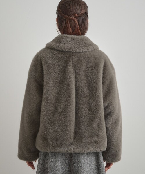 セール】【ふわふわ・上品】ミンクフェイクファーアウター（ブルゾン