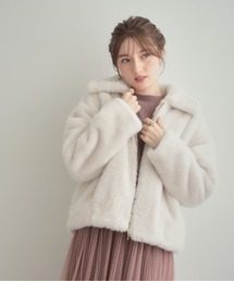 【ふわふわ・上品】ミンクフェイクファーアウター