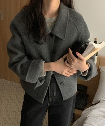 Diosfront（ディオスフロント）の「ニットメルトンショートコート（その他アウター）」