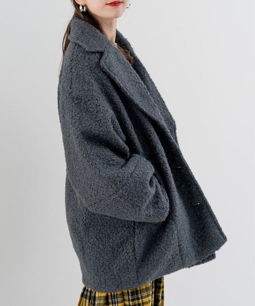 refinedworks（リファインドワークス）の「【refinedworks】軽くてしっかり暖かい シングルコート！（その他アウター・レディース・アイボリー/チャコールグレー・FREE）」の9枚目の写真