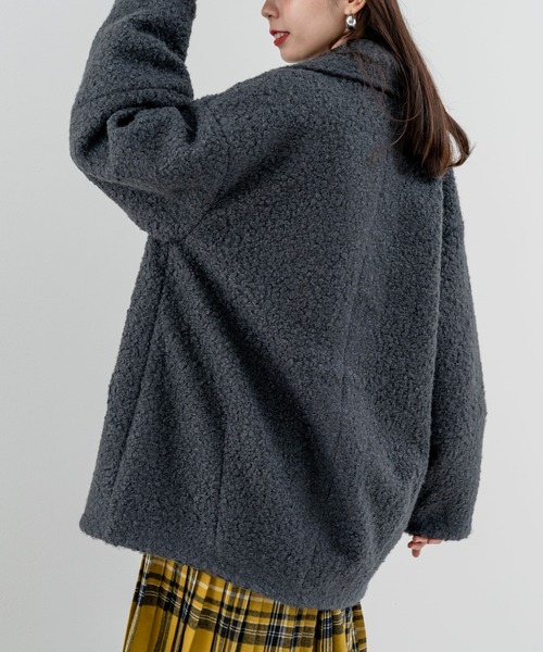 refinedworks（リファインドワークス）の「【refinedworks】軽くてしっかり暖かい シングルコート！（その他アウター・レディース・アイボリー/チャコールグレー・FREE）」の10枚目の写真