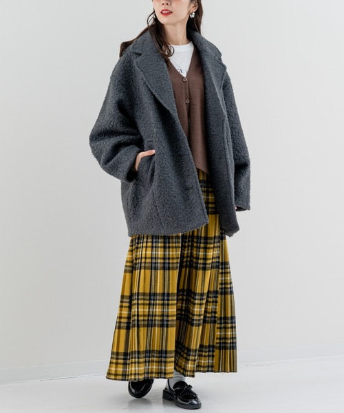 refinedworks（リファインドワークス）の「【refinedworks】軽くてしっかり暖かい シングルコート！（その他アウター・レディース・アイボリー/チャコールグレー・FREE）」の18枚目の写真