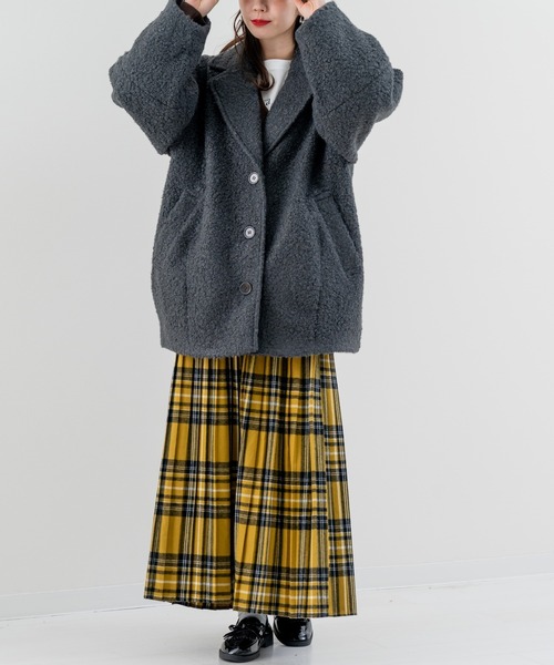 refinedworks（リファインドワークス）の「【refinedworks】軽くてしっかり暖かい シングルコート！（その他アウター・レディース・アイボリー/チャコールグレー・FREE）」の22枚目の写真